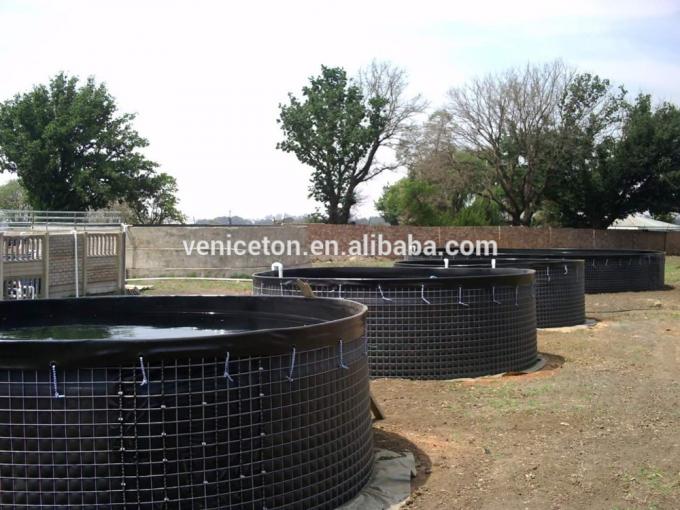 Large wire mesh storage water tank with cover for irrigation