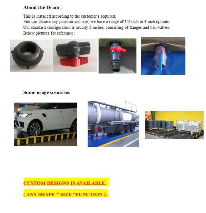 Collection Berm Ailinyou Hot Sale Oil Spill Containment Berms Customized Flexible ...