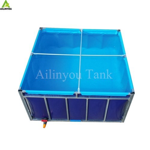 Aquaculture Fish Tanks Foldable Disassemble Mobile Galvanized Steel Pipe Pvc Frame Water Storage Tanks