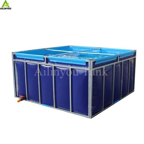 Aquaculture Fish Tanks Foldable Disassemble Mobile Galvanized Steel Pipe Pvc Frame Water Storage Tanks