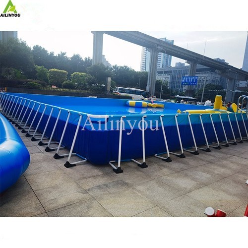Factory Supply  Metal Frame Rectangular Above Ground Water Storage Pool for water treatment