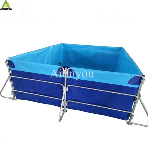 China Ailinyou Hot Sale 2000L Aquaculture Tank  2x1x1m Fish Farming Tank with Galvanized Steel Pipe