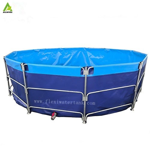 Lightweight and Durable PVC Fish Farming Tank for Easy Transportation with Galvanized steel pipe