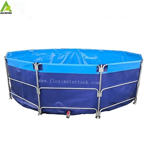 Lightweight and Durable PVC Fish Farming Tank for Easy Transportation with Galvanized steel pipe