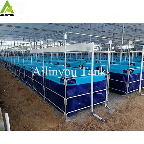 Ras fish farming equipment durable foldable PVC/TPU Canvas fish tank