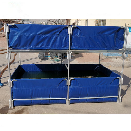 10m3 - 500m3 Galvanized Steel Tube Frame Fish Tank Flexible PVC Fish Pond Tank shrimp farming