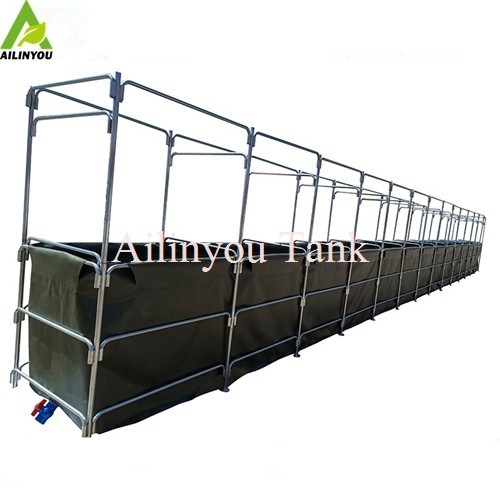 10m3 - 500m3 Galvanized Steel Tube Frame Fish Tank Flexible PVC Fish Pond Tank shrimp farming