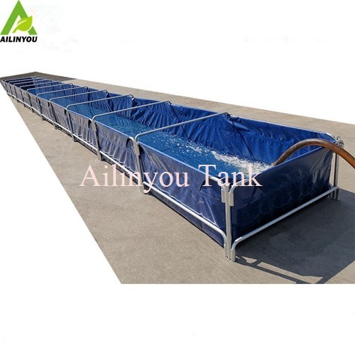 10m3 - 500m3 Galvanized Steel Tube Frame Fish Tank Flexible PVC Fish Pond Tank shrimp farming