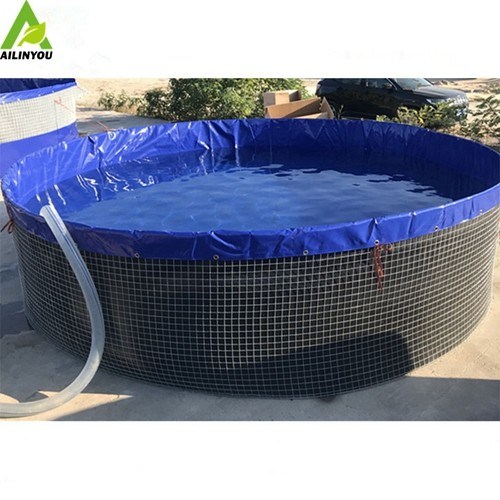 Hot Sale Flexible Fish Tank  and Fish Farming Tank  Plastic PVC Canvas Fish Farming Tank