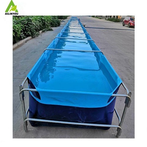 Customized Metal Frame Pvc Tarpaulin 5000Liters Fish Tank Rectangle Frame Fish Farming Tanks  Manufacturer