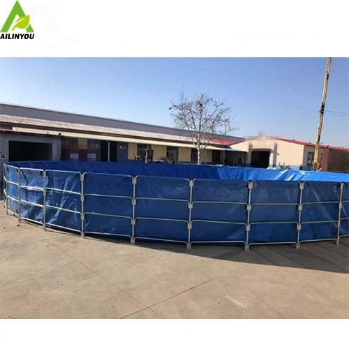 Ailinyou Aquaculture Equipment Pvc Canvas Fish Tank Farming Round Foldable PVC Tarpaulin Tank Aquaculture Fish Pond