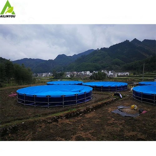 15000L Round Pond Tilapia Fish Farming Tanks RAS Circular Aquacuture Corrugated Tanks