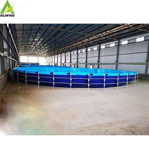 Hot Sale Anti-leaking Collapsible Indoor Tilapia Fish Farming Water Tanks Collapsible Plastic Frame Fish Tank