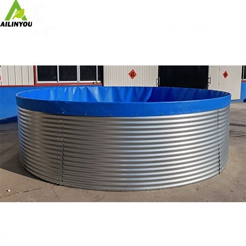 Movable New Galvanized Sheet Fish Pond Farm Irrigation Fish Breeding Tanks Galvanized Steel Water Storage Tank